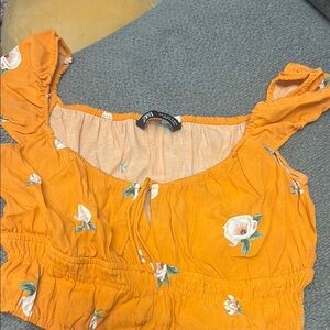 Zara Women's Orange Floral Top